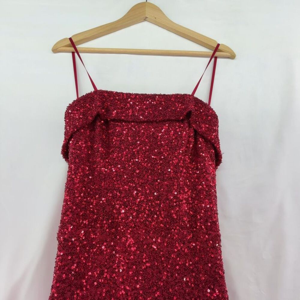 B Darlin Women's Red Sequin Prom Dress - Picture 3 of 3